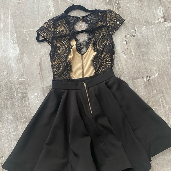 Little Black Dress with Beige Lace detail (small) - Picture 2 of 2